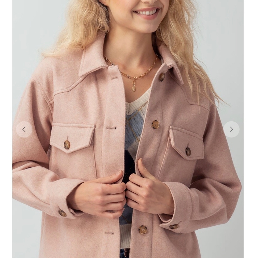 Cozy Chic Vintage Blush Shacket - Picture 6 of 13